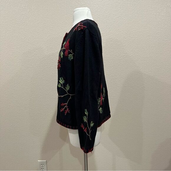 Coldwater Creek Cardinals Black Knit Cardigan Size XL - Picture 9 of 14